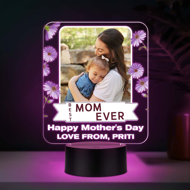 Personalized  Best Mom Ever  LED Photo Frame Lamp